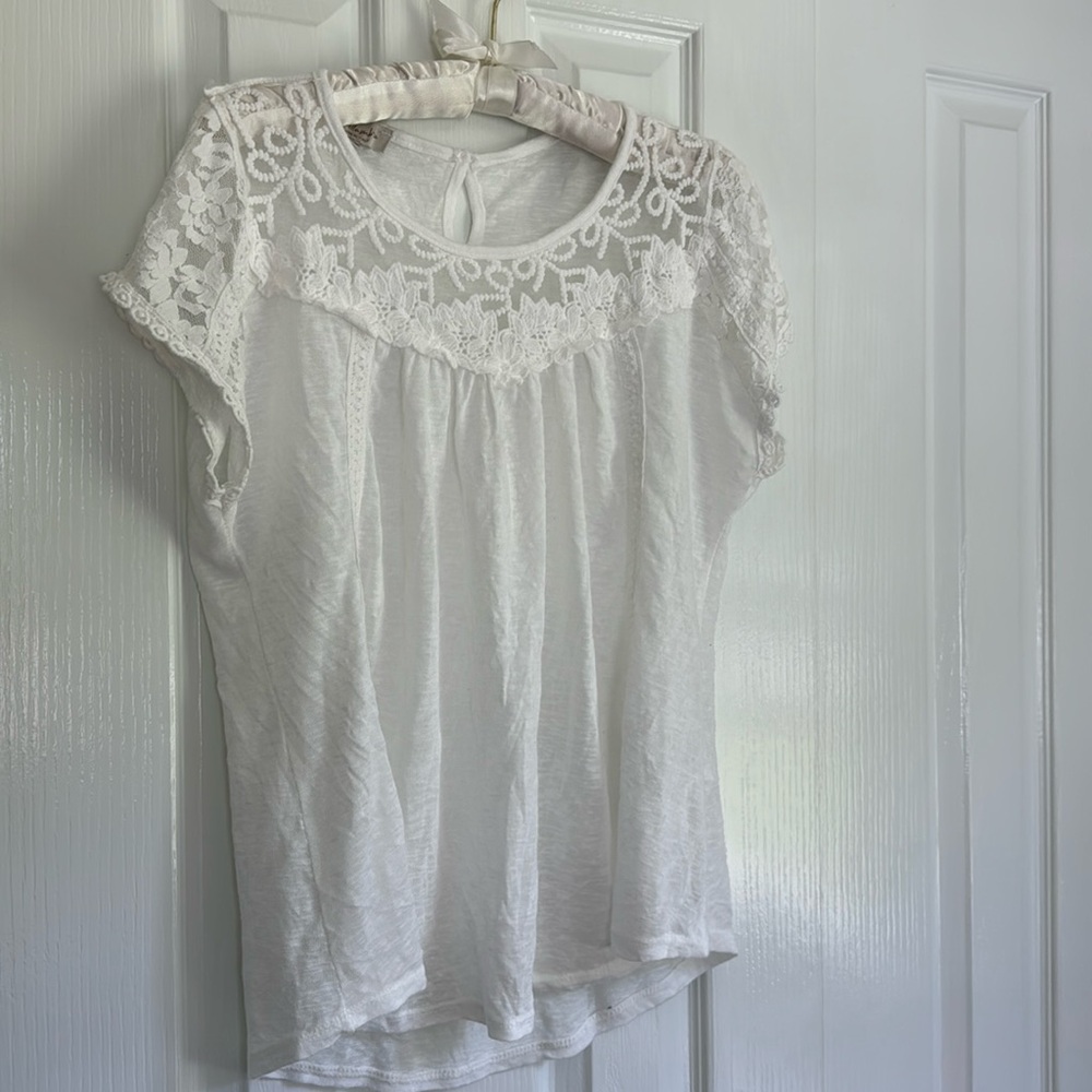 Bellambia Made in Italy White Lace Detail Top Size S